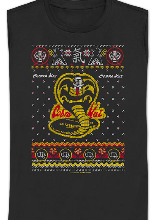 Womens Dojo Logo Faux Ugly Christmas Sweater Cobra Kai Shirt - main product image