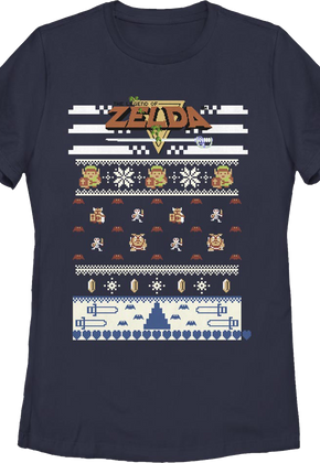 Womens Faux Ugly Christmas Sweater Legend of Zelda Shirt