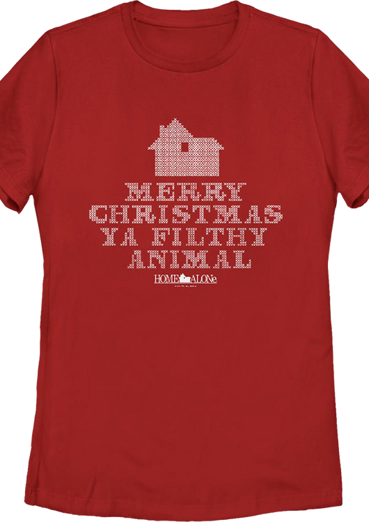 Womens Filthy Animal Faux Ugly Knit Christmas Sweater Home Alone Shirt - main product image