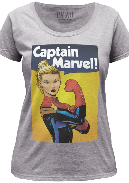 Womens Flexing Captain Marvel Scoopneck Shirt - main product image
