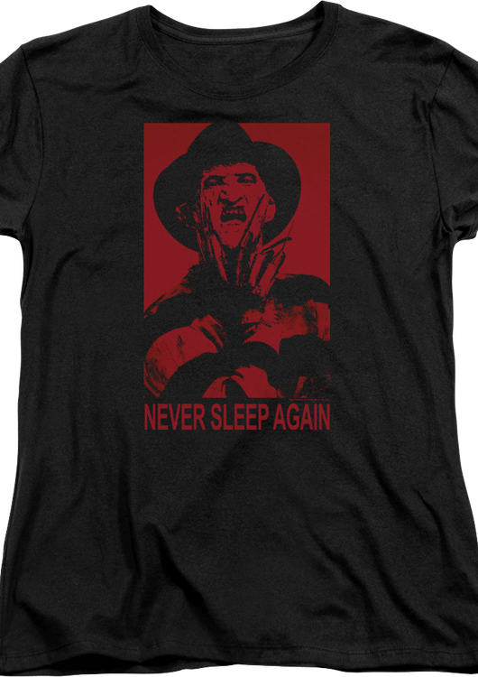 Womens Freddy Krueger Never Sleep Again Nightmare On Elm Street Shirt - main product image