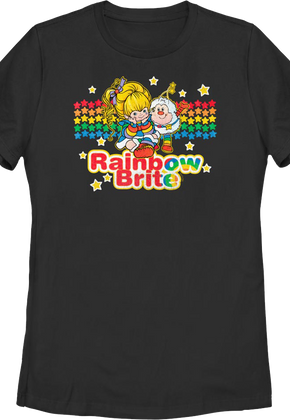 Womens Black Friends Forever Rainbow Brite Shirt