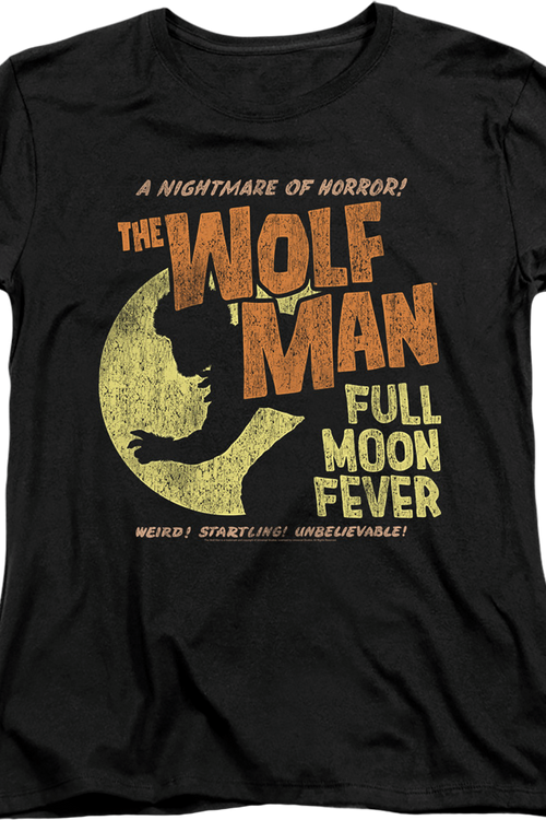 Womens Full Moon Fever Wolf Man Shirt - main product image