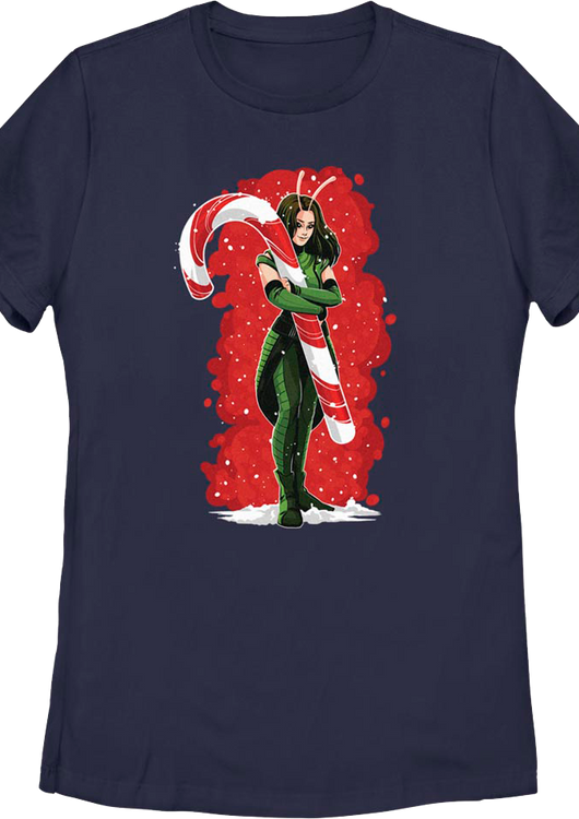 Womens Mantis Candy Cane Guardians Of The Galaxy Marvel Comics Shirt - main product image