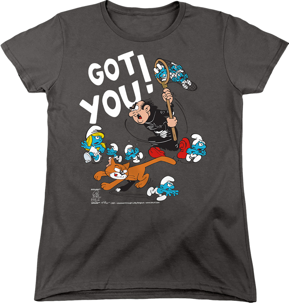 T-shirt Donna The Smurfs "The Witching Hour" Rosa/grigio - Licenza Ufficiale