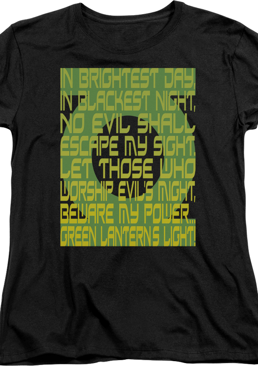 Womens Green Lantern Oath DC Comics Shirt - main product image