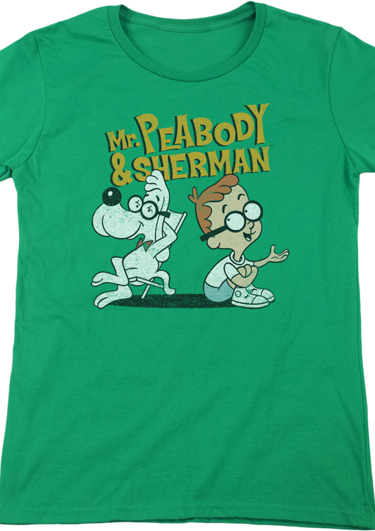 Womens Green Mr. Peabody and Sherman Shirt - main product image