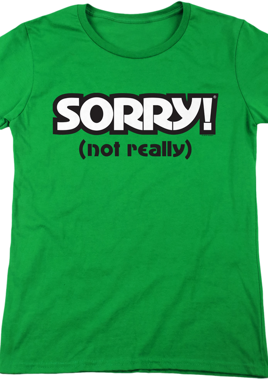 Womens Green Sorry Shirt - main product image
