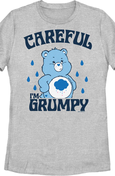 Womens Grumpy Bear Careful Warning Care Bears Shirt