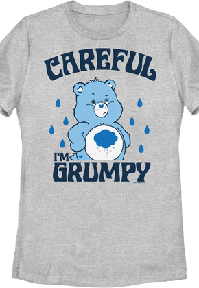 Womens Grumpy Bear Careful Warning Care Bears Shirt