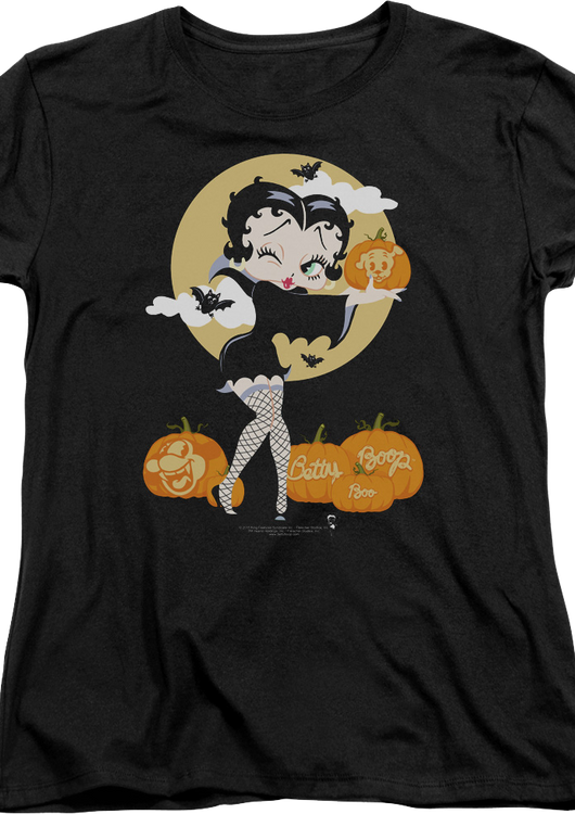 Womens Halloween Pumpkin Patch Betty Boop Shirt - main product image