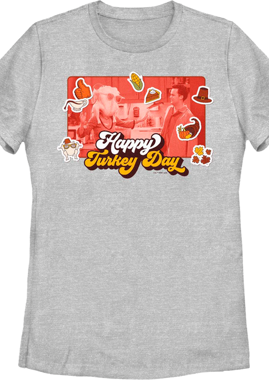 Womens Happy Turkey Day Collage Friends Shirt - main product image