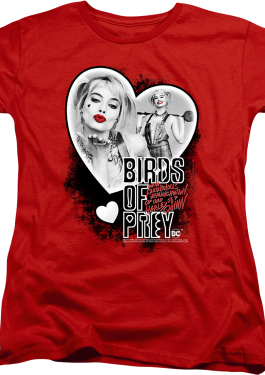 Womens Harley Quinn Heart Collage Birds Of Prey Shirt - main product image