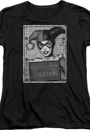 Womens Harley Quinn Mug Shot DC Comics Shirt
