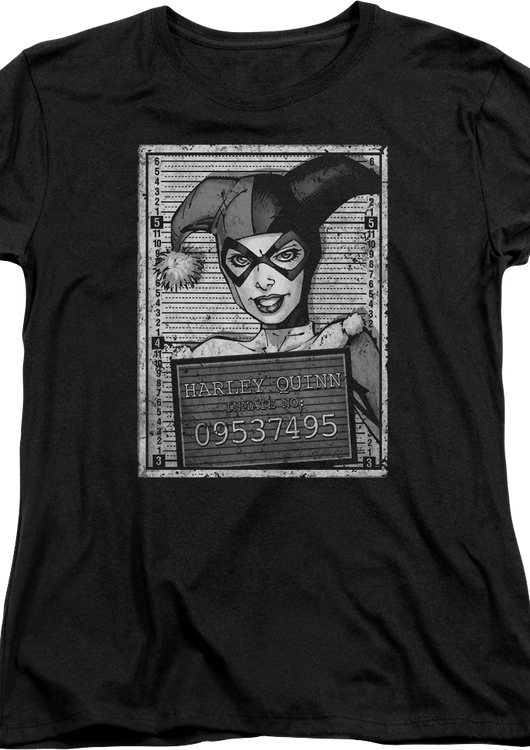 Womens Harley Quinn Mug Shot DC Comics Shirt - main product image