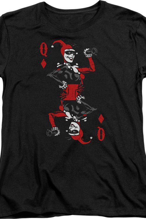 Womens Harley Quinn Playing Card Batman Shirt - main product image