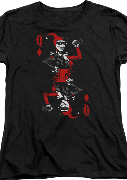 Womens Harley Quinn Playing Card Batman Shirt - main product image