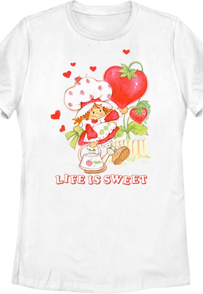 Womens Hearts Life Is Sweet Strawberry Shortcake Shirt
