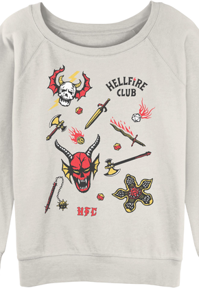 Womens Hellfire Club Collage Stranger Things Sweatshirt