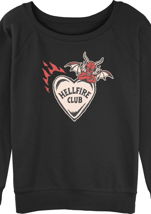 Womens Hellfire Club Heart Stranger Things Sweatshirt - main product image