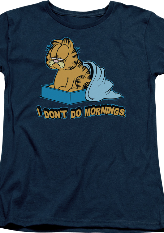 Womens I Don't Do Mornings Garfield Shirt - main product image