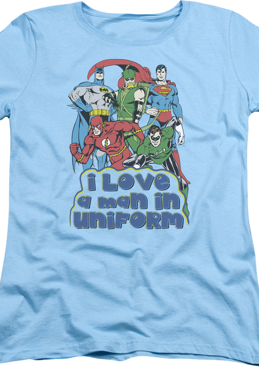 Womens I Love A Man In Uniform DC Comics Shirt - main product image