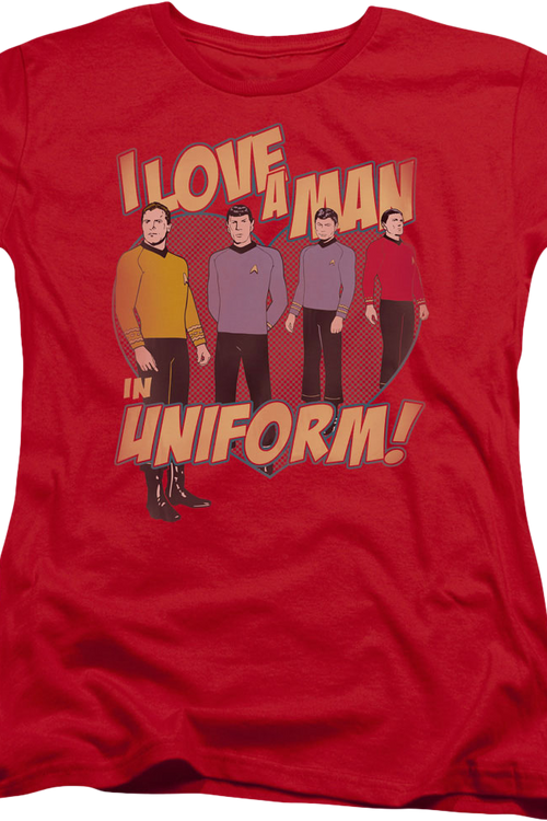 Womens I Love A Man In Uniform Star Trek Shirt - main product image