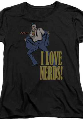 Womens I Love Nerds Superman Shirt