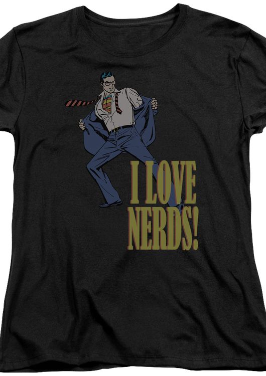 Womens I Love Nerds Superman Shirt - main product image