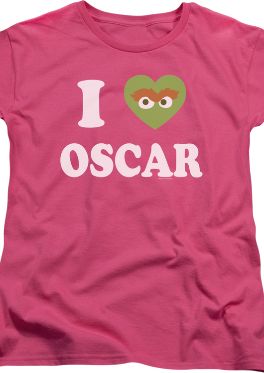 Womens I Love Oscar Sesame Street Shirt - main product image