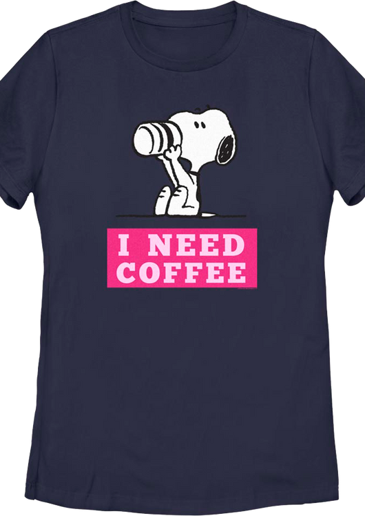 Womens I Need Coffee Peanuts Shirt - main product image