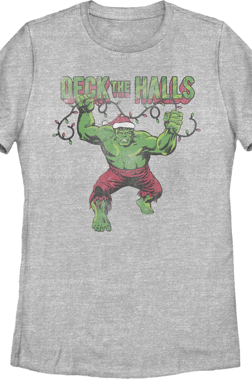 Womens Incredible Hulk Deck The Halls Marvel Comics Shirtmain product image
