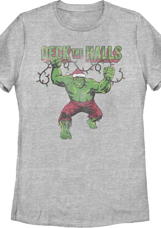 Womens Incredible Hulk Deck The Halls Marvel Comics Shirt - main product image
