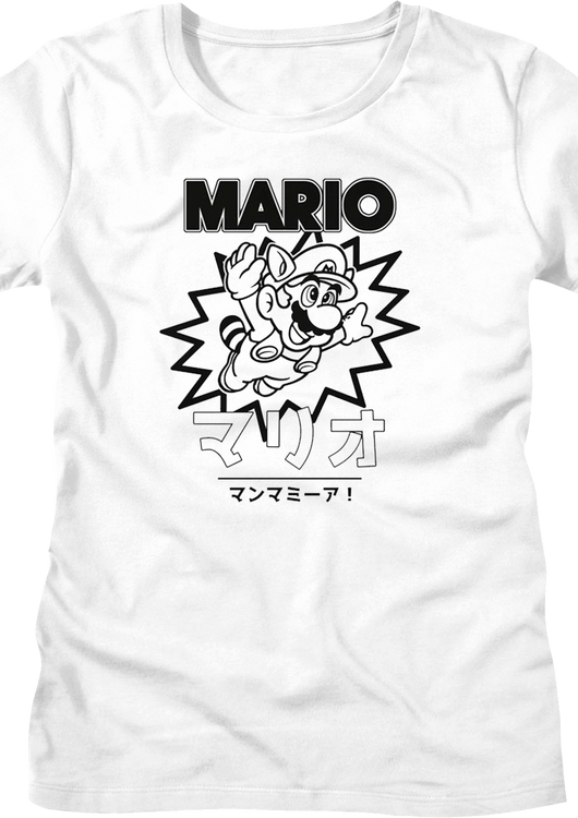 Womens Japanese Raccoon Mario Nintendo Shirt - main product image