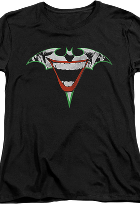 Womens Joker Bat Symbol DC Comics Shirt