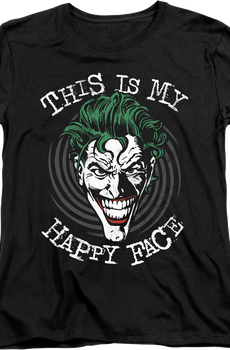 Womens Joker This Is My Happy Face DC Comics Shirt