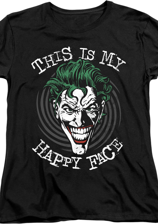 Womens Joker This Is My Happy Face DC Comics Shirt - main product image