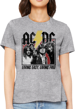 Womens Living Easy Living Free ACDC Shirt