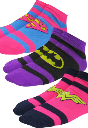Womens Low-Cut Supergirl Batgirl Wonder Woman 3-Pack DC Comics Socks