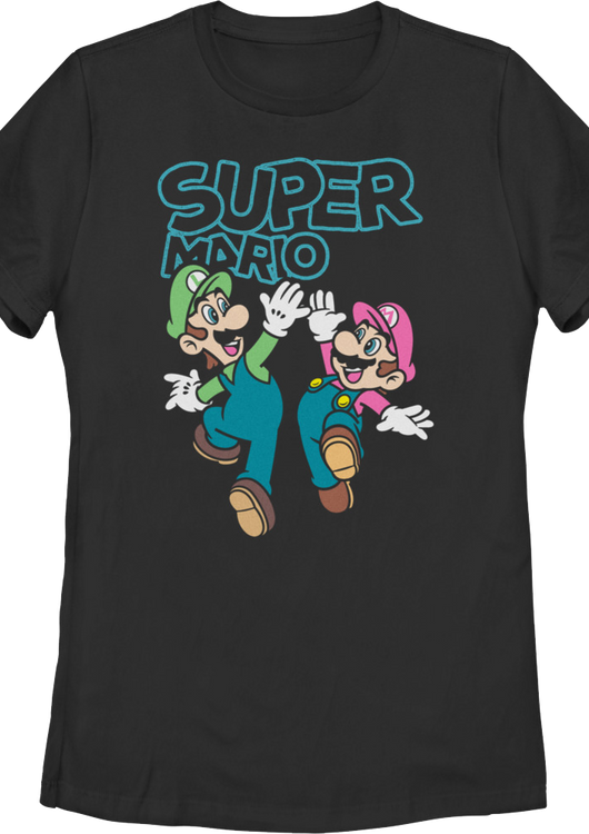 Womens Luigi & Mario High Five Super Mario Bros. Shirt - main product image
