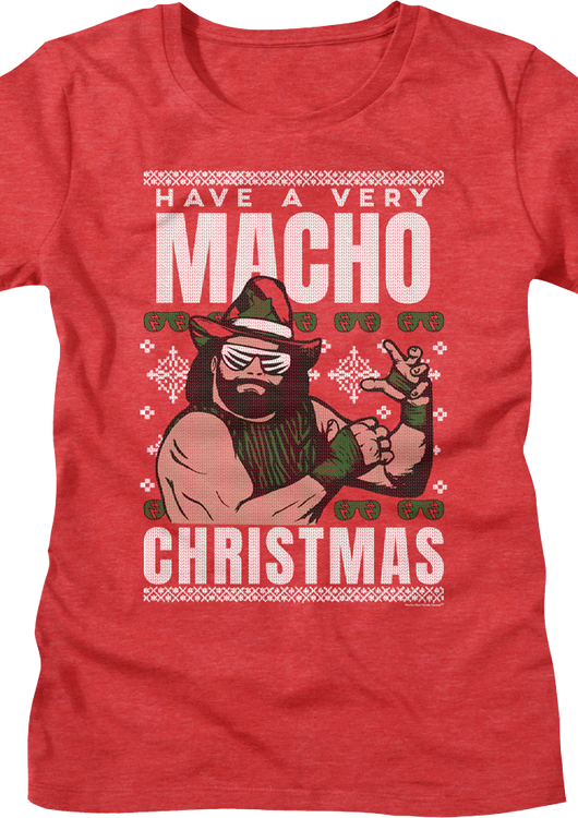 Womens Macho Christmas Faux Ugly Sweater Macho Man Randy Savage Shirt - main product image
