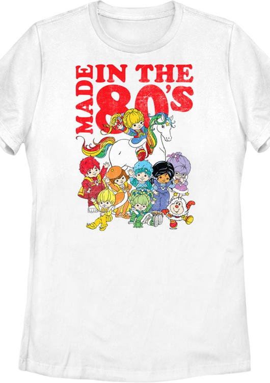 Womens White Made In The 80's Rainbow Brite Shirt - main product image