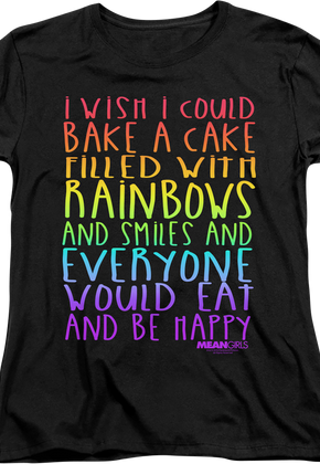 Womens Mean Girls Cake Filled With Rainbows Shirt