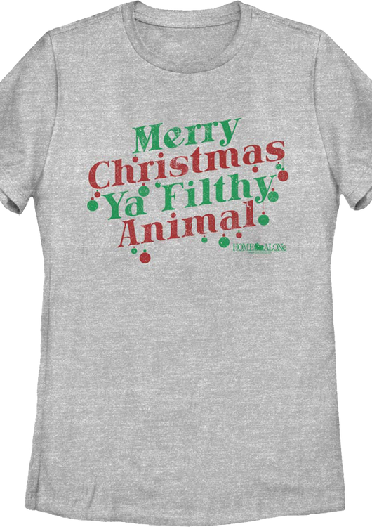 Womens Merry Christmas Ya Filthy Animal Ornaments Home Alone Shirt - main product image