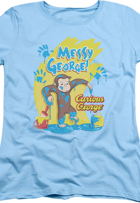 Womens Messy Curious George Shirt