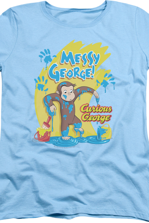 Womens Messy Curious George Shirt - main product image