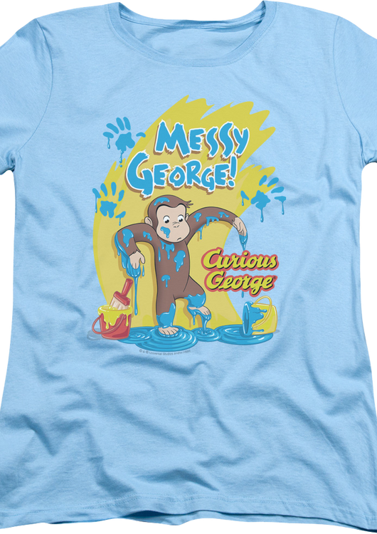 Womens Messy Curious George Shirt - main product image