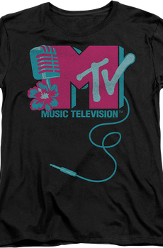 Womens Microphone Logo MTV Shirt