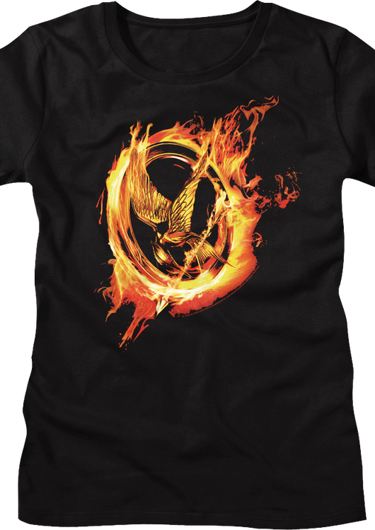 Womens Mockingjay Flames Hunger Games Shirt - main product image