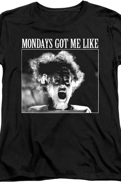Womens Mondays Got Me Like Bride Of Frankenstein Shirt - main product image